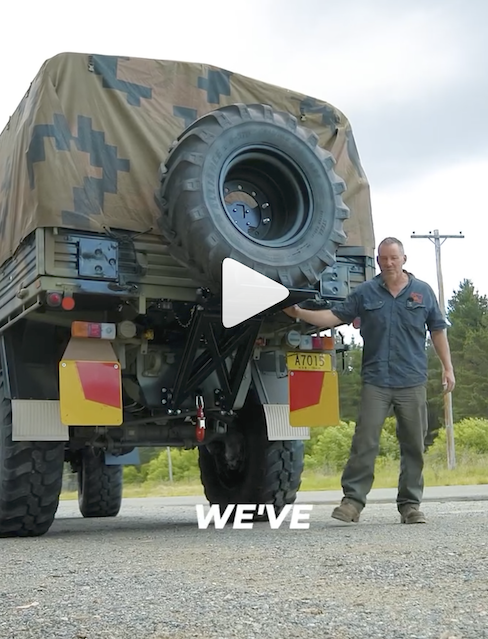 Ben showing the rear tyre loader on Instagram